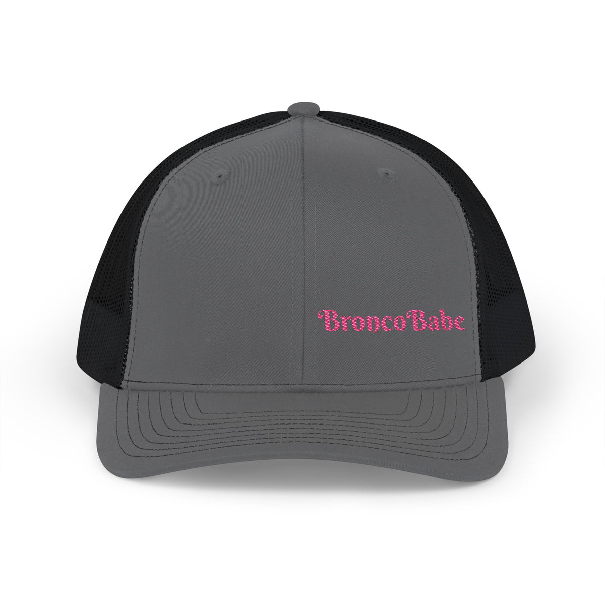 Trucker Cap — "BroncoBabe" Pink Embroidered Snapback