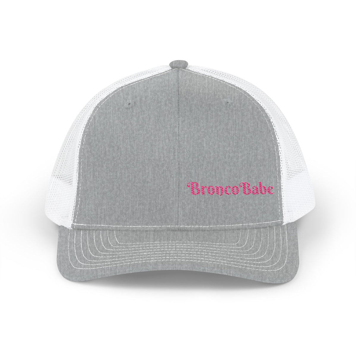Trucker Cap — "BroncoBabe" Pink Embroidered Snapback